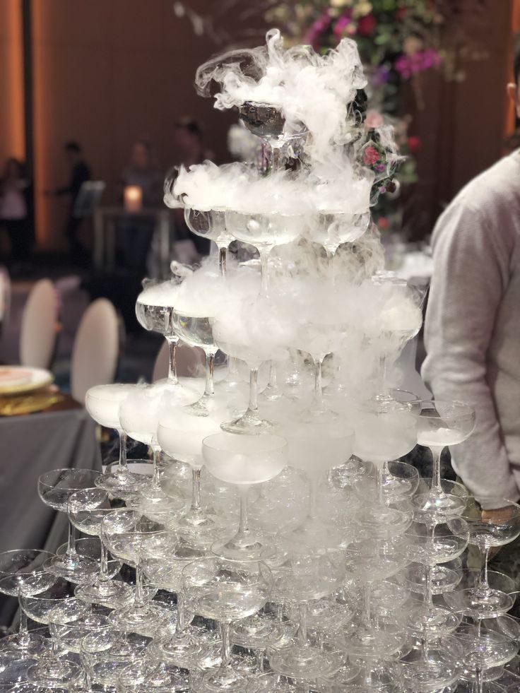 Champagne tower, built on site